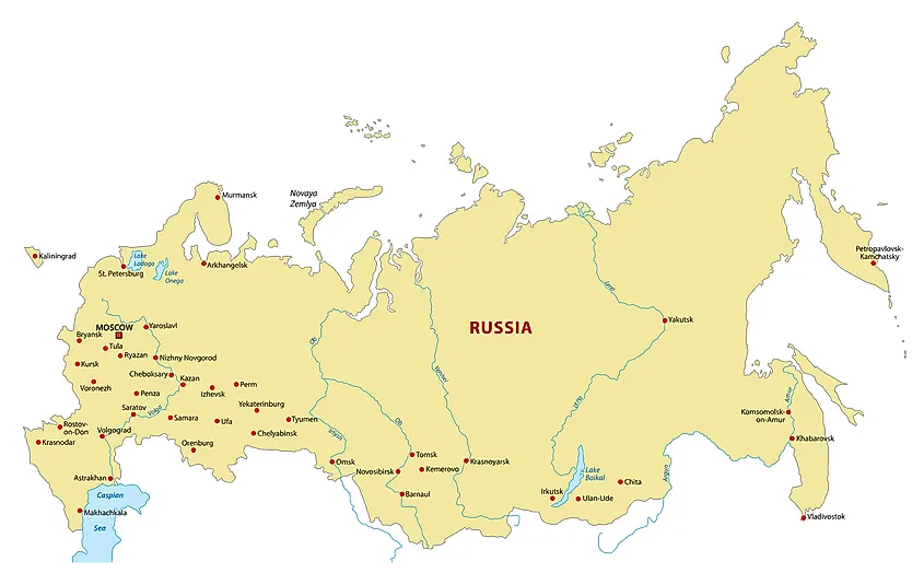 Volga river map