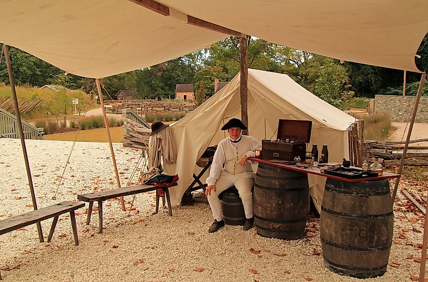 Historical reenactors at the American Revolution Museum at Yorktown in Virginia.