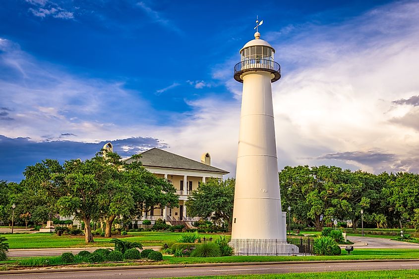 Biloxi, Mississippi, USA, featuring the iconic Biloxi Lighthouse.