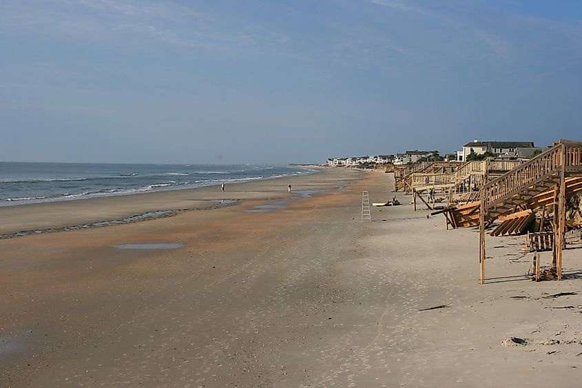 The coast along Litchfield Beach in South Carolina.