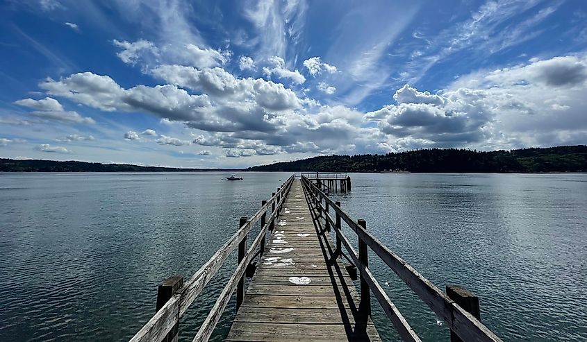 Pier view on Bainbridge Island, Washington.