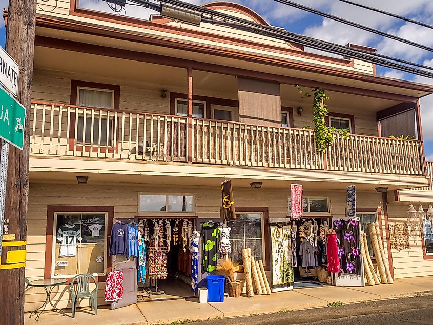 Business in Kapa'a Town on March 7, 2017 in Kauai, Hawaii. North of Wailua on the East Side is Kapaa Town, a great area for shopping on Kauai.