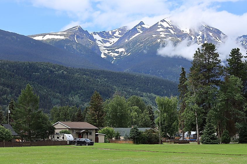 Mountain panorama at Smithers in British Columbia