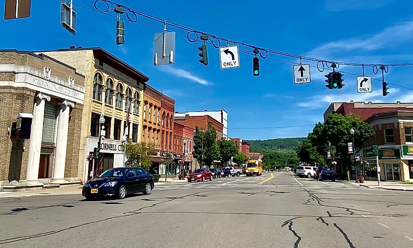 Main Street in Hornell, New York.
