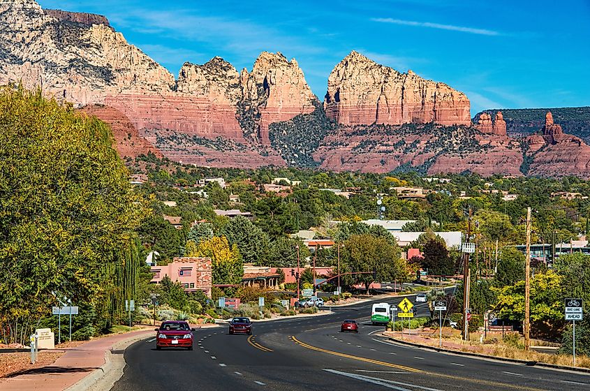 Beautiful view of a road in Sedona, via panoglobe / Shutterstock.com