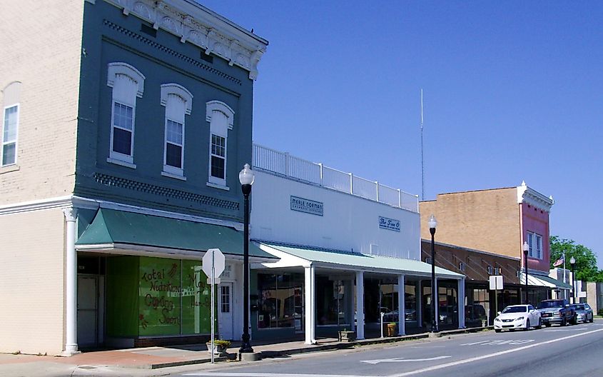 The Commercial Historic District in Monticello, Arkansas.
