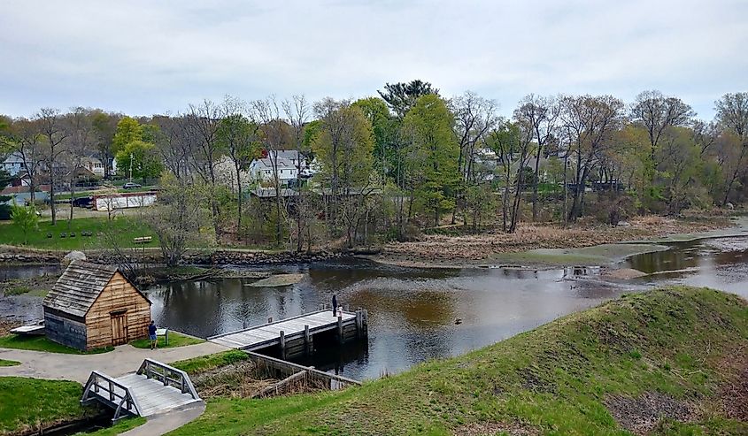 View of the Saugus Iron Works National Historic Site in Saugus, Massachusetts