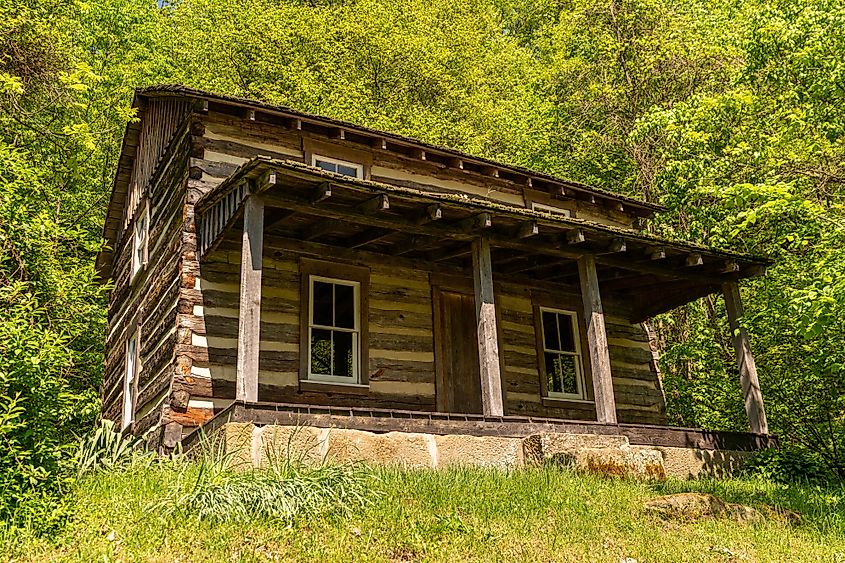 Old Cabin in the woods at Clear Creek Metro Park.
