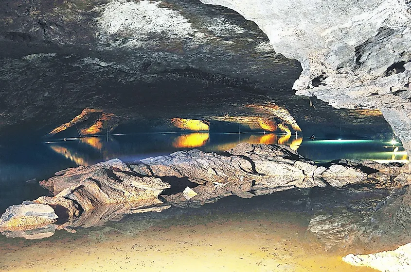 Underground Lake in Lost Sea Cave in Sweetwater Tennessee