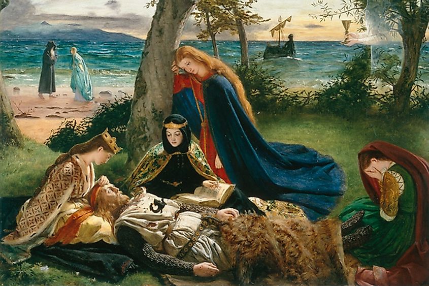 A painting of the Death of King Arthur