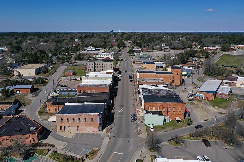 Aerial view of Hamlet, North Carolina