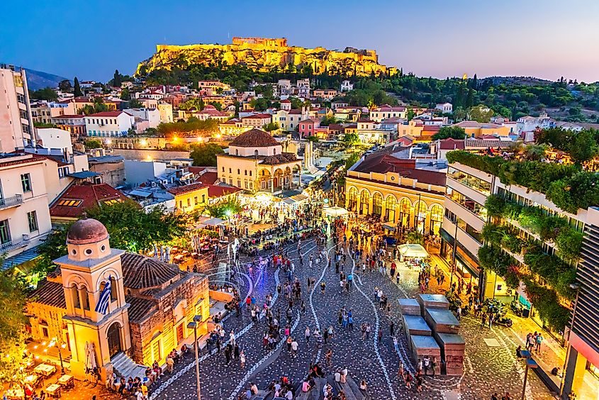 athens at night