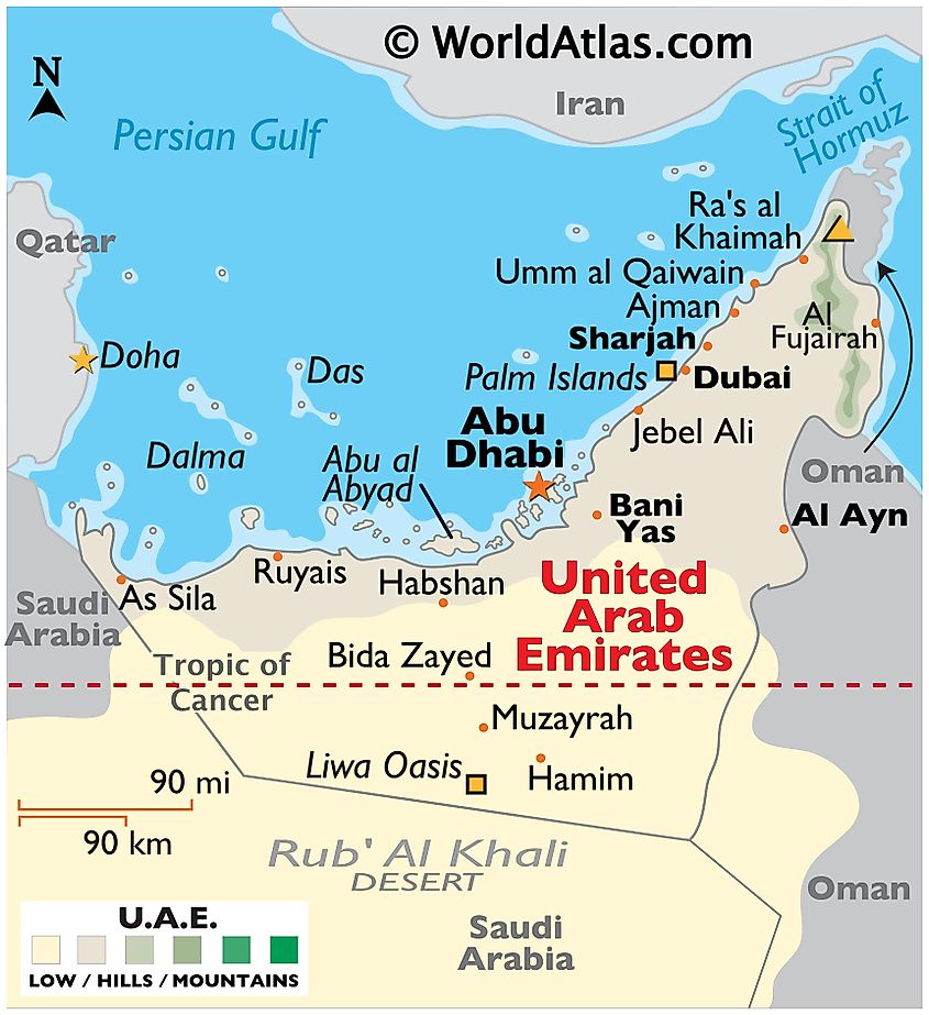 Abu Dhabi Region Map The United Arab Emirates Maps & Facts - World Atlas