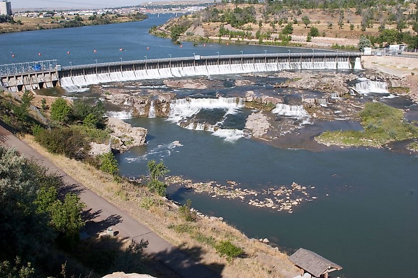 Black Eagle Dam of the Great Falls of the Missouri River, Great Falls, Montana