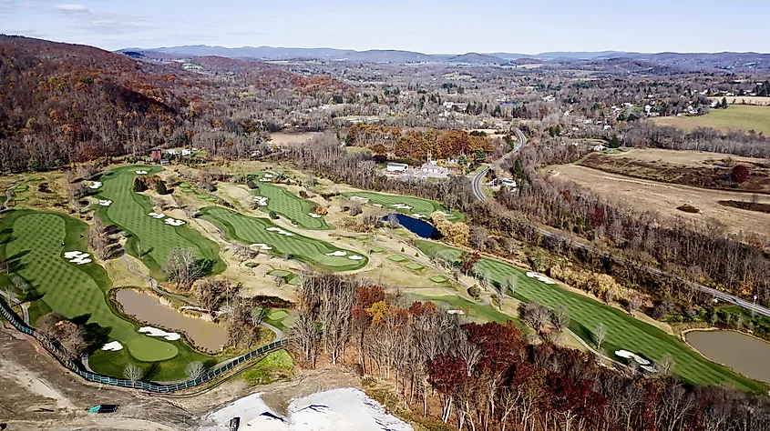 Aerial view of Amenia, New York