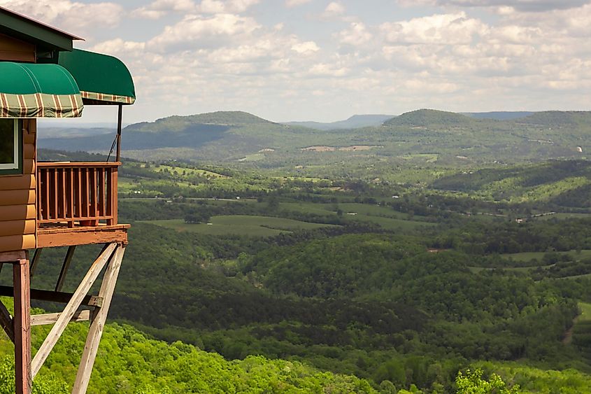 Cliff House Inn, located along Arkansas scenic highway 7 North, near Jasper, Arkansas, in the Ozark Mountains.