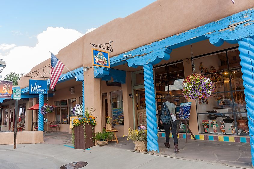 A woman shopping in Taos, New Mexico. 