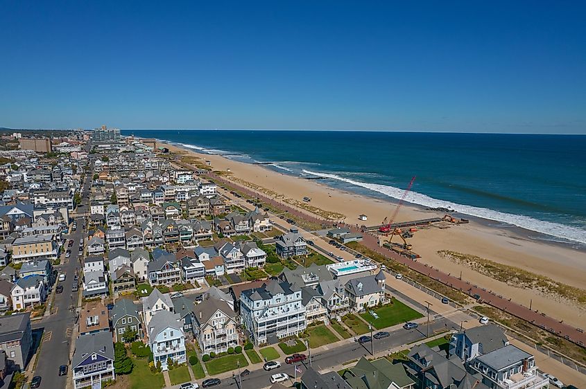 An aerial view of Ocean Grove New jersey