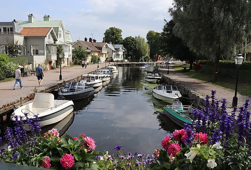 The river running through Trosa, Sweden.