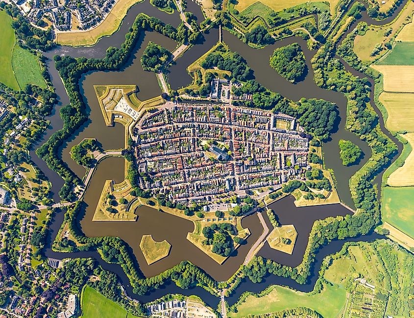 Aerial view of Naarden, The Netherlands.