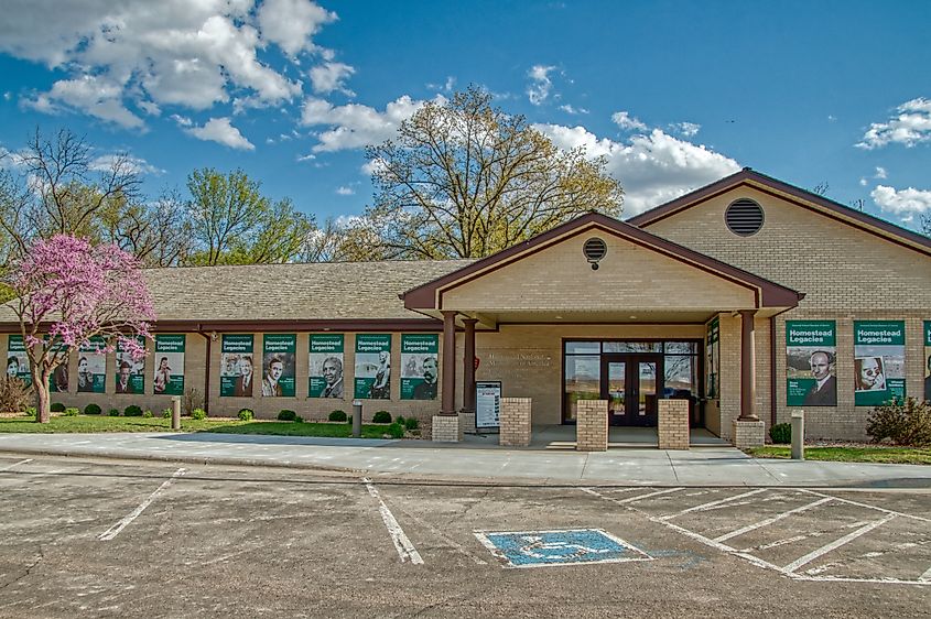 The Homestead National Monument in Nebraska preserves old frontier buildings