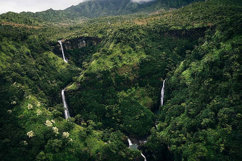 Mount Waialeale known as the wettest spot on Earth, Kauai, Hawaii.