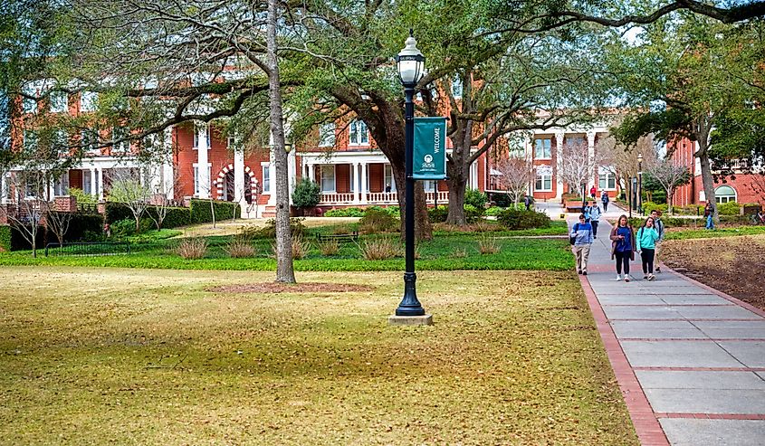 Campus scene at Georgia College and State University in Milledgeville, Georgia