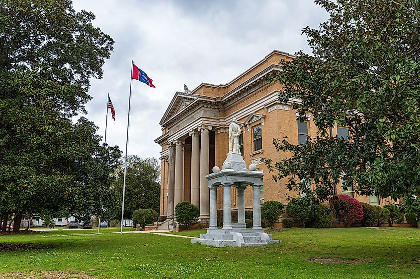Ellisville, MS - March 19, 2021: Jones County Courthouse in Ellisville, MS