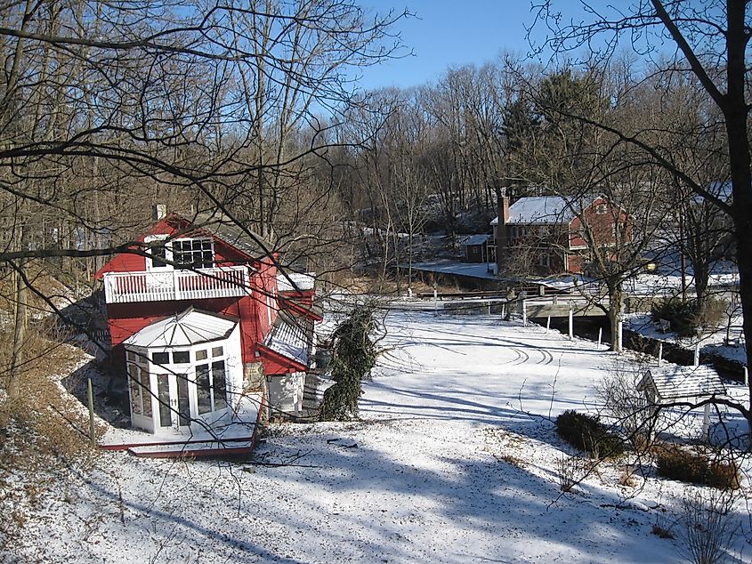 Winter landscape in Hope, New Jersey