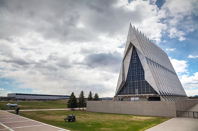 US Air Force Academy Cadet Chapel on April 28,2014 in Colorado Springs, Colorado. 