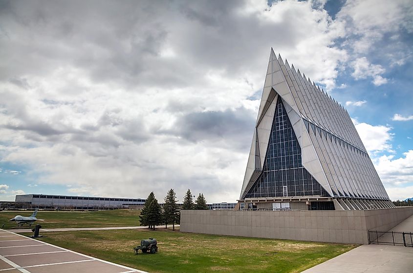 US Air Force Academy Cadet Chapel on April 28,2014 in Colorado Springs, Colorado.
