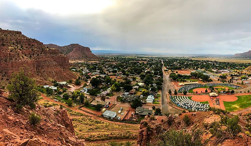 Aerial view of Kanab, Utah