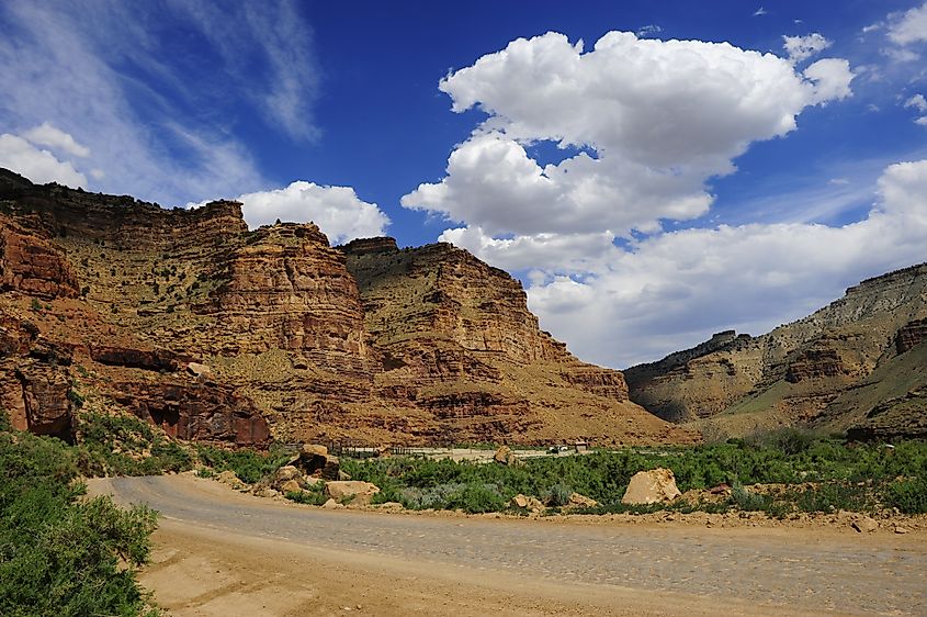 Road going into Nine Mile Canyon near Price, Utah.