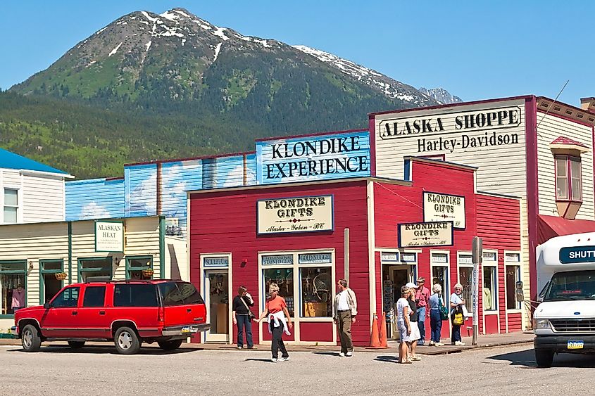 Main shopping district in Skagway, Alaska
