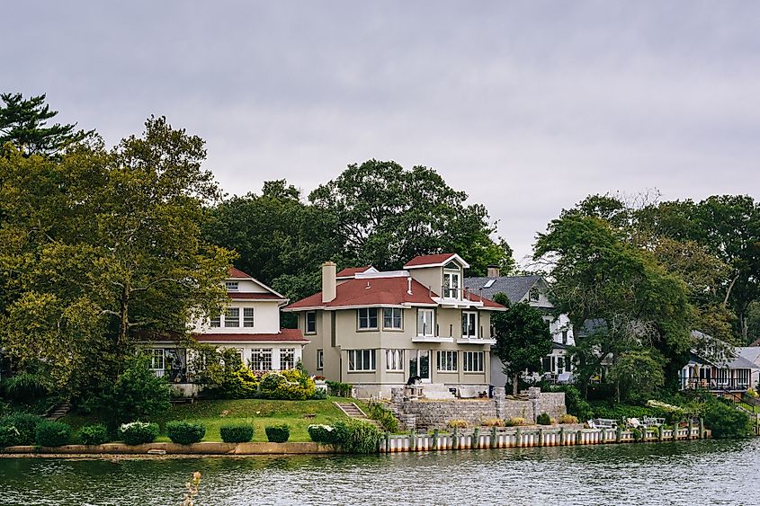 House along Deal Lake in Asbury Park, New Jersey.