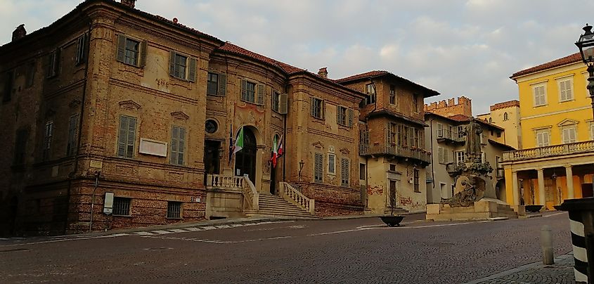Palazzo Comunale in Bra, Cuneo, Italy.