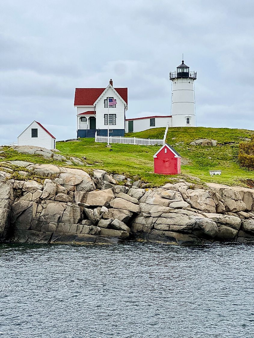 Goat Island Lighthouse in Kennebunkport, Maine.