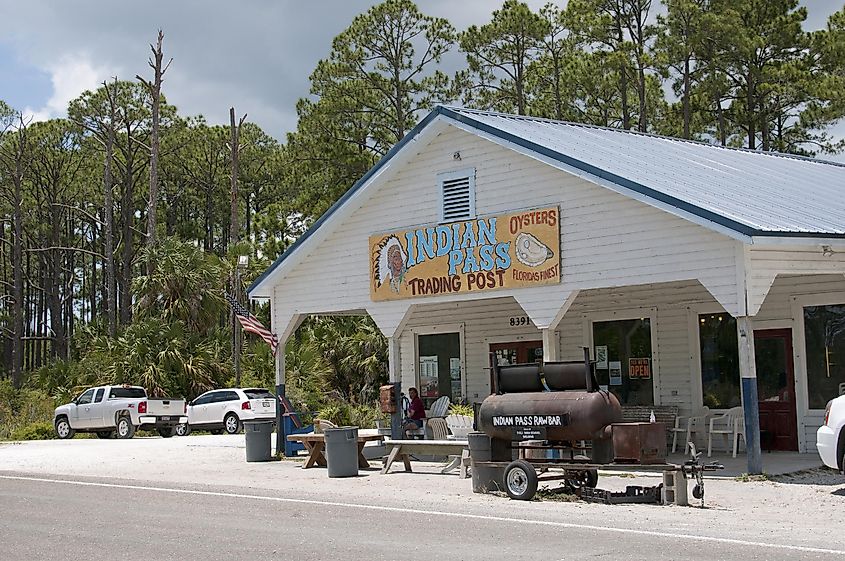 The Indian Pass Trading Post, famous for its oysters, near Apalachicola, Florida.