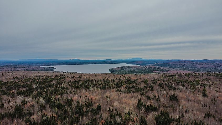The nearby Cold Stream Pond in Maine.