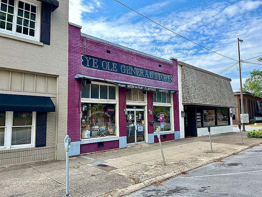Stores in downtown Florence, Alabama.