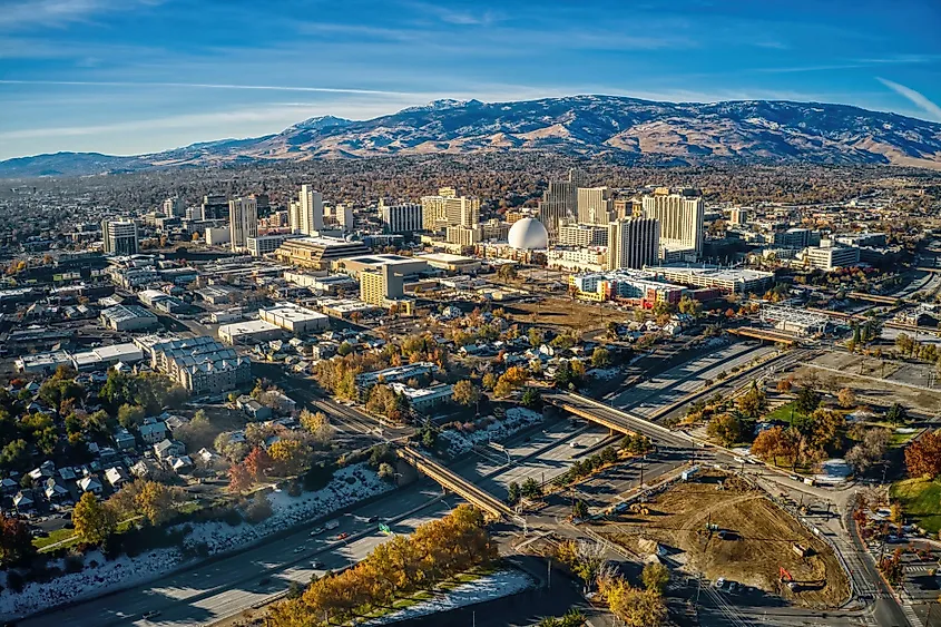 Aerial view of Reno, Nevada