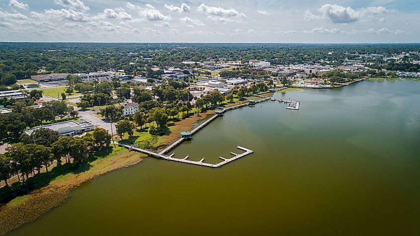 Aerial view over Lake Eustis Sailing Club