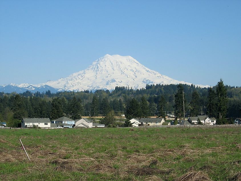 Mt. Rainier from Orting, Washington.
