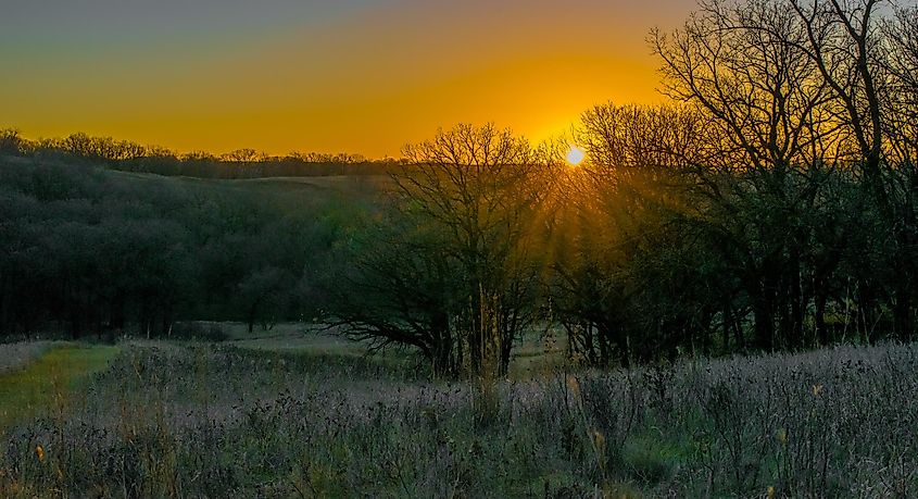 Sunrise at fort ransom state park.