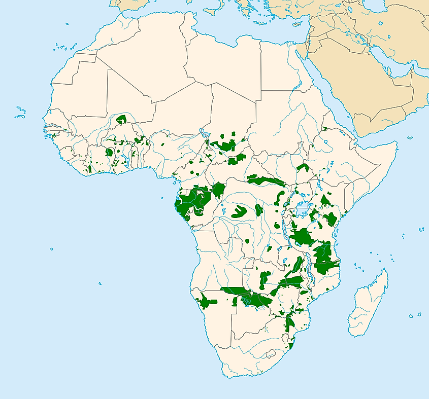 African elephant range map