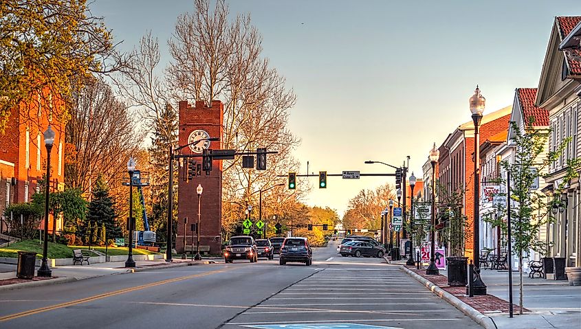Historic downtown of Hudson, Ohio