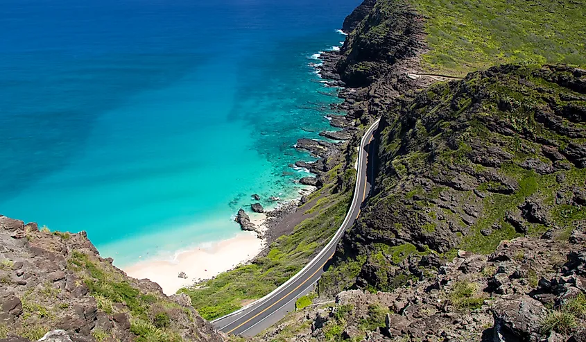 A wide view of Makapuu Beach.