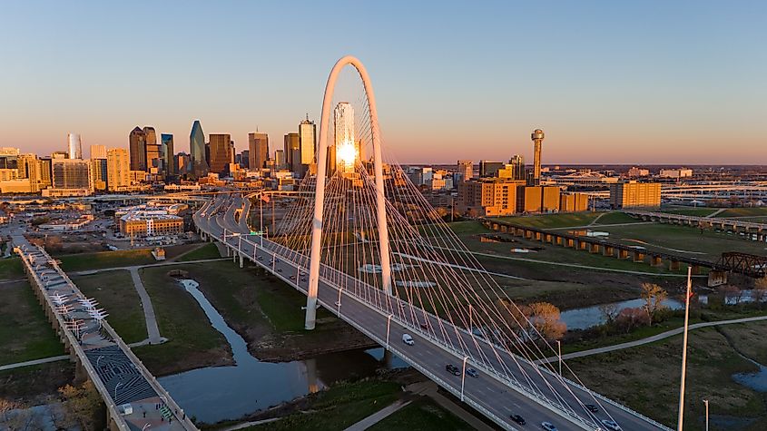 City Skyline Dallas, Texas, from Above.