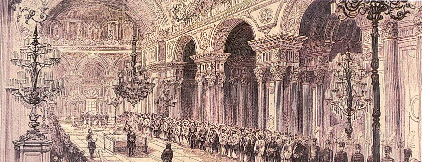 Opening ceremony of the First Ottoman Parliament in 1876 at Dolmabahçe Palace