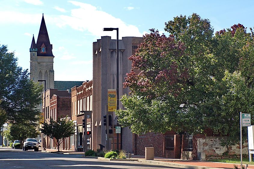 Historic buildings in the downtown district of Paducah, Kentucky.